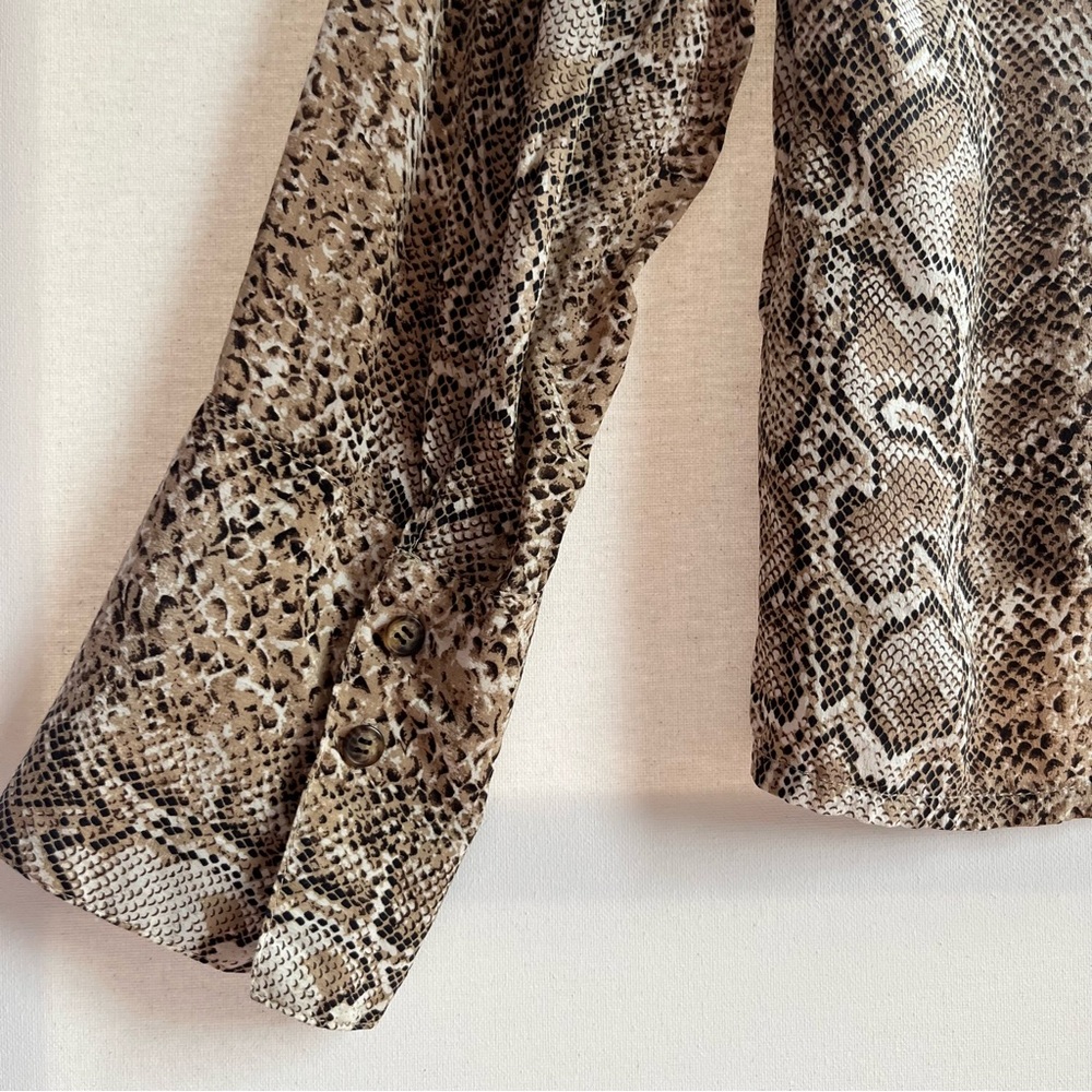 Vintage Python Snake Print Blouse - Picture 2 of 6